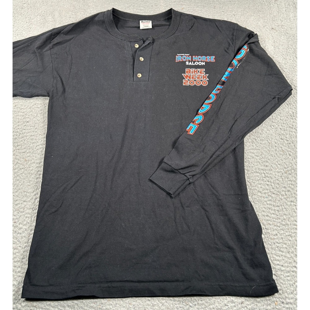 Vintage Iron Horse Saloon Bike Week 2000 Shirt‎ Mens Large Black Tee Murina USA